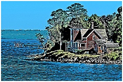 North Conanicut Island Lighthouse - Digital Painting
